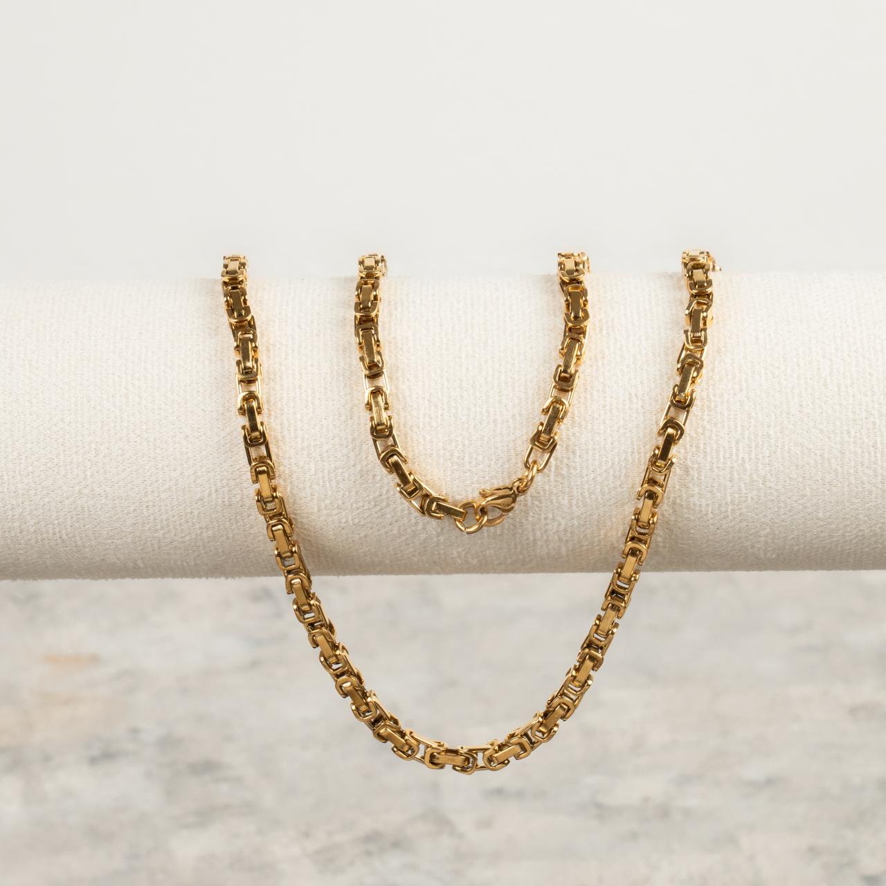 Cadena Rustica Oro Laminado 18K (45cm/4mm)